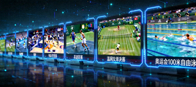 多屏幕显示不同体育赛事实时直播画面
